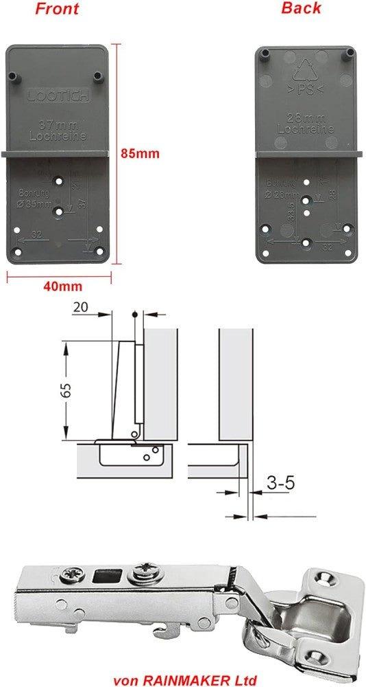 110 Fokos Zsanér- Teljes Fedésű Lágyzáró Ajtósarok Hidraulikus Fékkel, 8 db Szett - Outlet24