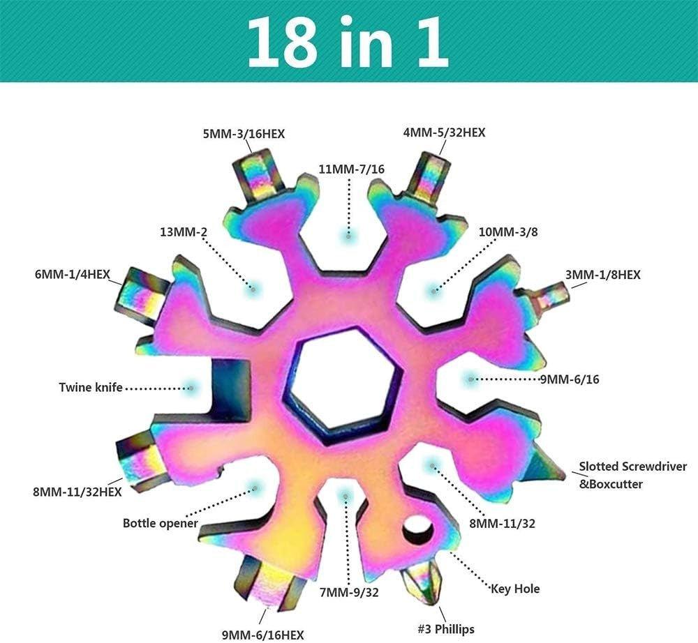 18 az 1-ben Multifunkciós Eszköz, Hópehely forma, Csavarhúzó Sörnyitó, Többszínű - Outlet24