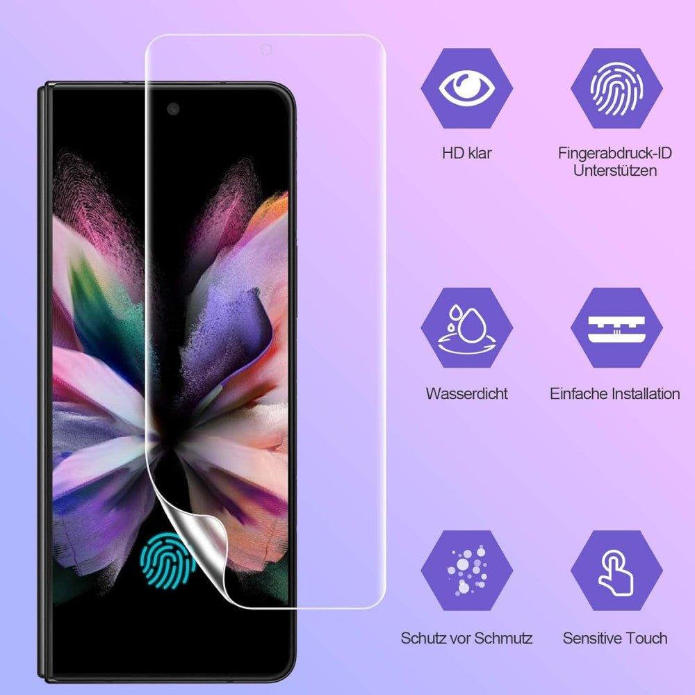 2 dbTPU képernyővédő és hátlapvédő fólia Samsung Galaxy Z Fold 4 5G-hez, ujjlenyomat-ellenálló, buborékmentes - Outlet24