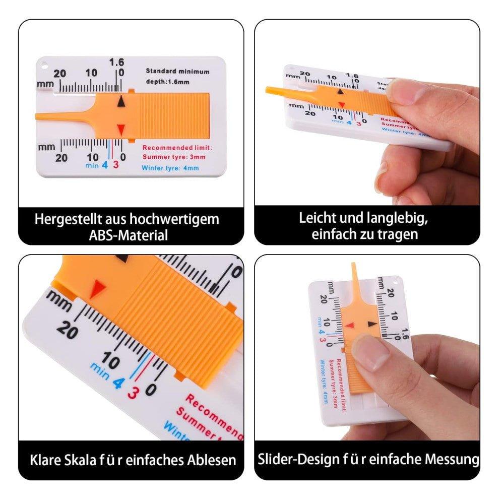 4 darab Műanyag Gumiabroncs mélységmérő, Kopásjelző, 0-20 mm, Autóhoz és Motorhoz - Outlet24