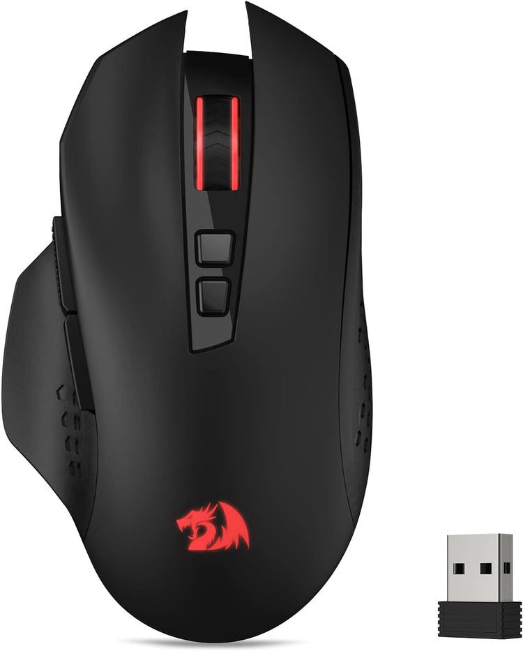 Redragon M656 Gainer vezeték nélküli gamer egér, 4000 DPI, 7 makrógomb, piros LED - Image 1