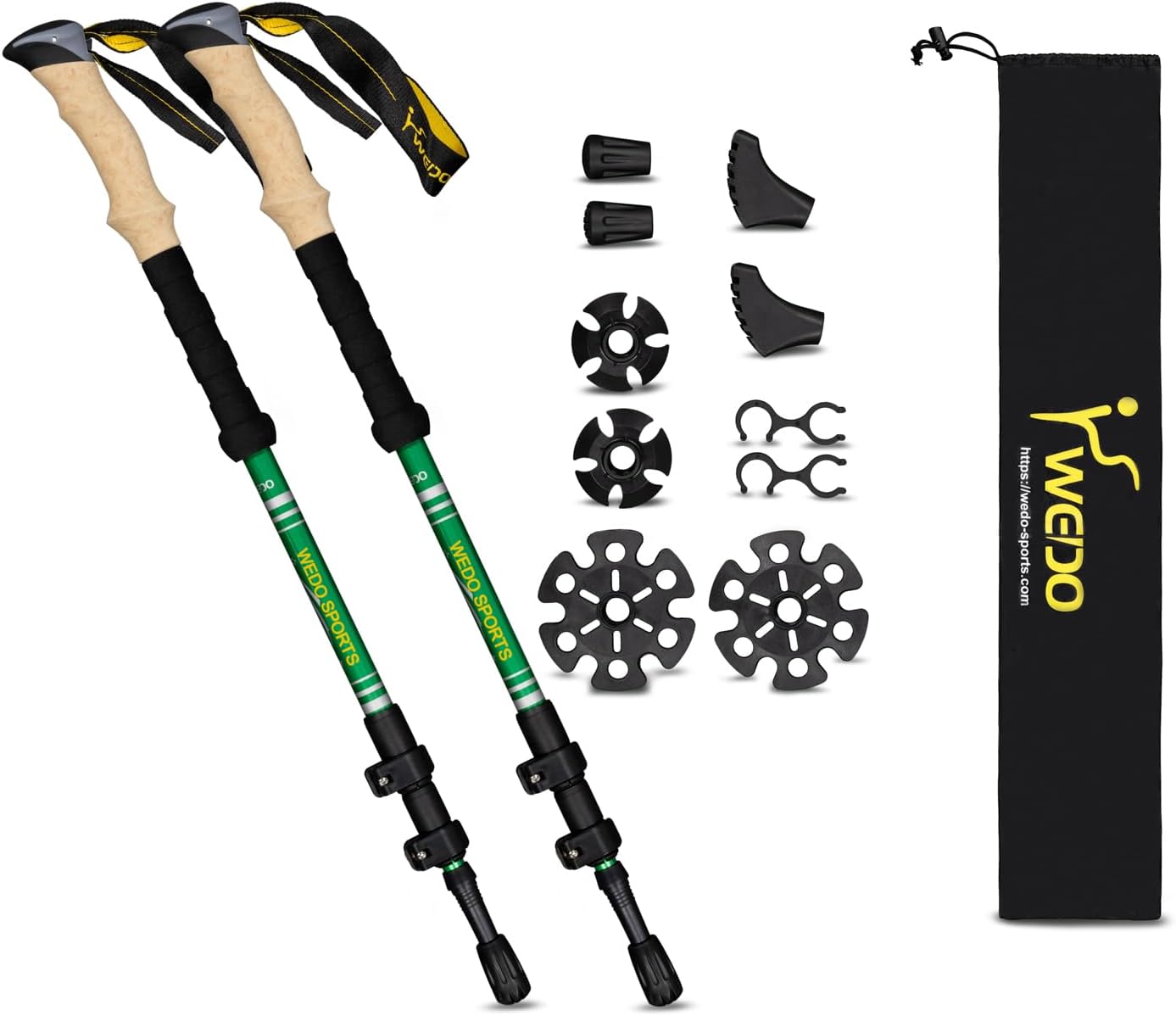 Wedo 3 részes alumínium túrabot 65-135cm, Nordic walking és Camino túrákhoz - Image 1