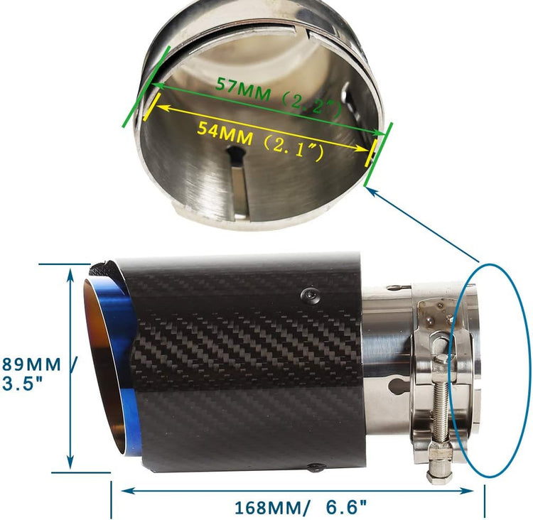 Akrapovic 54mm-es rozsdamentes acél és karbon kipufogóvég, 2,1"-3,5" átmérő - Image 2