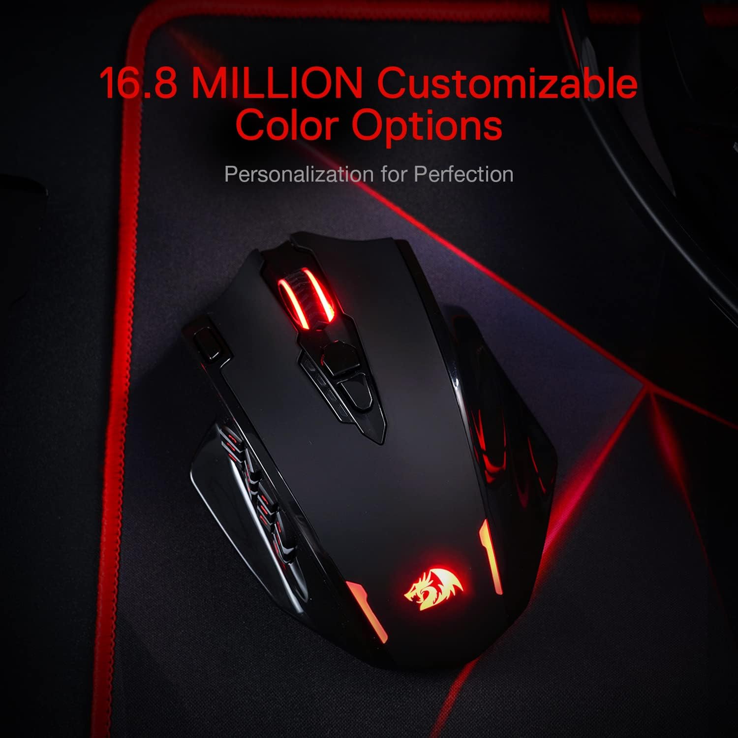 Redragon M913 Impact Elite vezeték nélküli gamer egér, 16000 DPI, 20 programozható gomb, RGB - Image 7