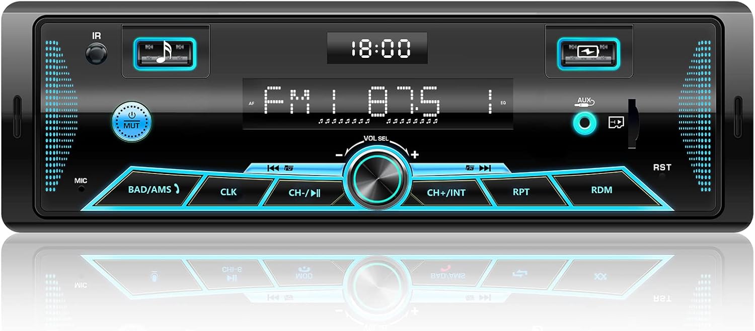 Pioneer Bluetooth autórádió 7 színű LCD kijelzővel, 4x65W, FM/AM/USB/AUX - Image 1