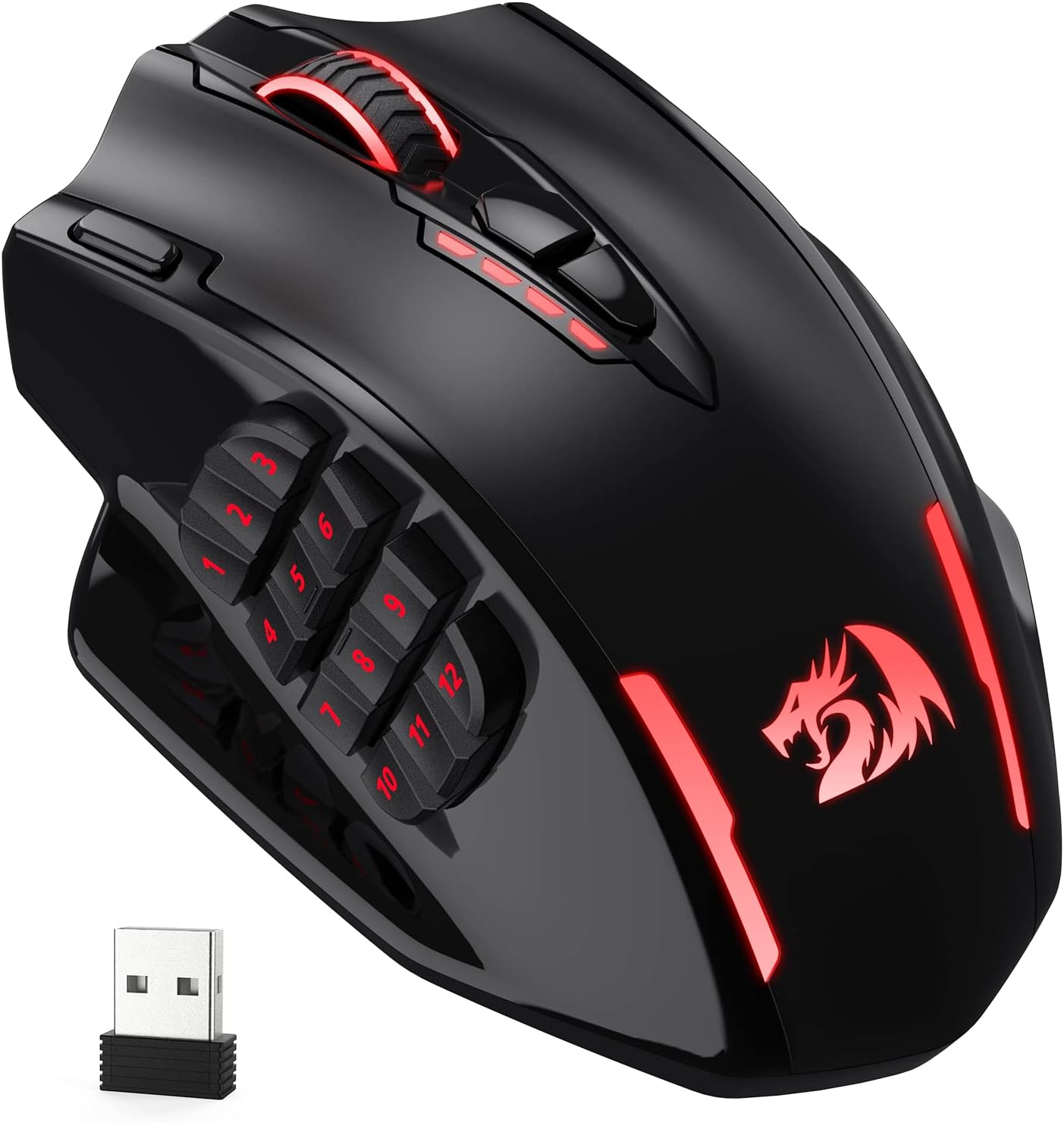 Redragon M913 Impact Elite vezeték nélküli gamer egér, 16000 DPI, 20 programozható gomb, RGB - Image 1