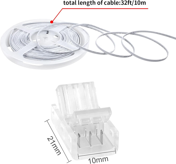 Aroidful 10 db LED szalag csatlakozó és 10 m hosszabbító kábel szett WS2811/WS2812B LED szalagokhoz - Image 2