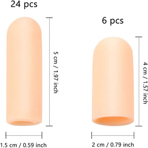 Aprikóz színű szilikon ujjvédő sapka gyerekeknek, 30 db-os készlet - Image 2