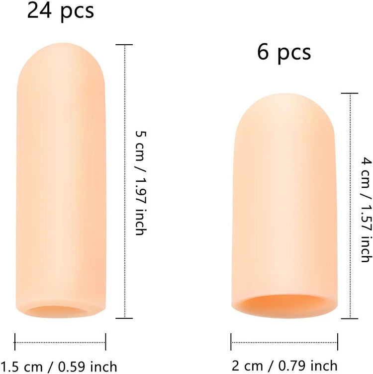 Aprikóz színű szilikon ujjvédő sapka gyerekeknek, 30 db-os készlet - Image 2