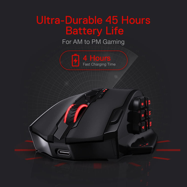 Redragon M913 Impact Elite vezeték nélküli gamer egér, 16000 DPI, 20 programozható gomb, RGB - Image 5