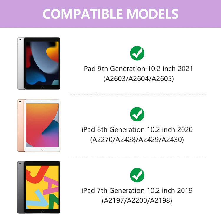 iPad 10.2 360°-os Bluetooth billentyűzetes tok, 7 színű háttérvilágítással - 9./8./7./6. generációs iPadhez (Lila) - Image 2