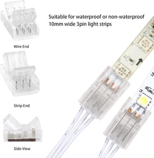 Aroidful 10 db LED szalag csatlakozó és 10 m hosszabbító kábel szett WS2811/WS2812B LED szalagokhoz - Image 7