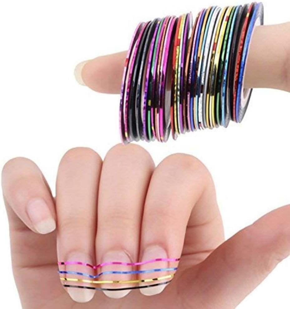 Színes körömdíszítő csíkok - HomeMall nail art szalagok - Image 2