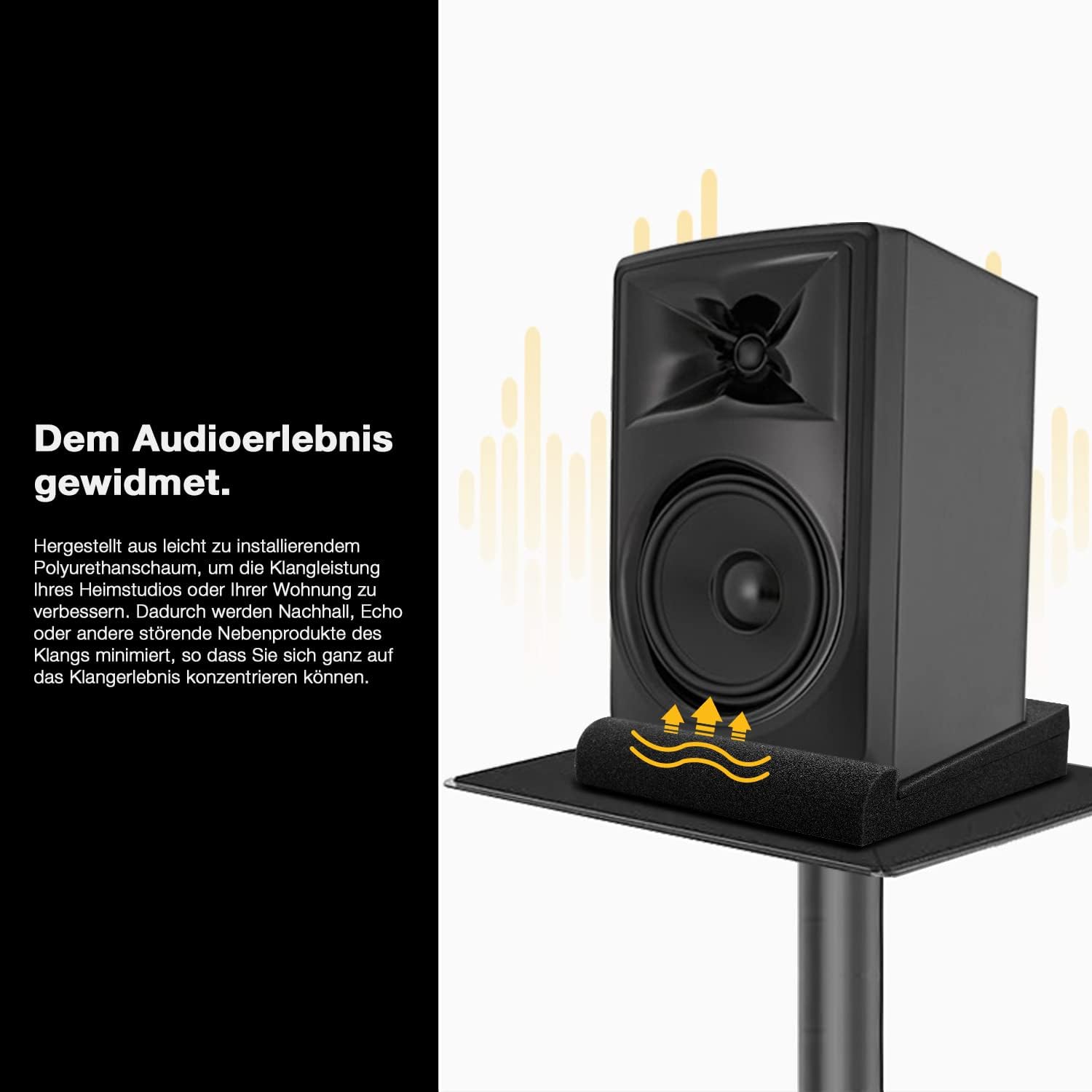 Sonic Acoustics hangszigetelő szivacs, 12,7 cm-es stúdió monitorokhoz, 2 db, fekete - Image 3