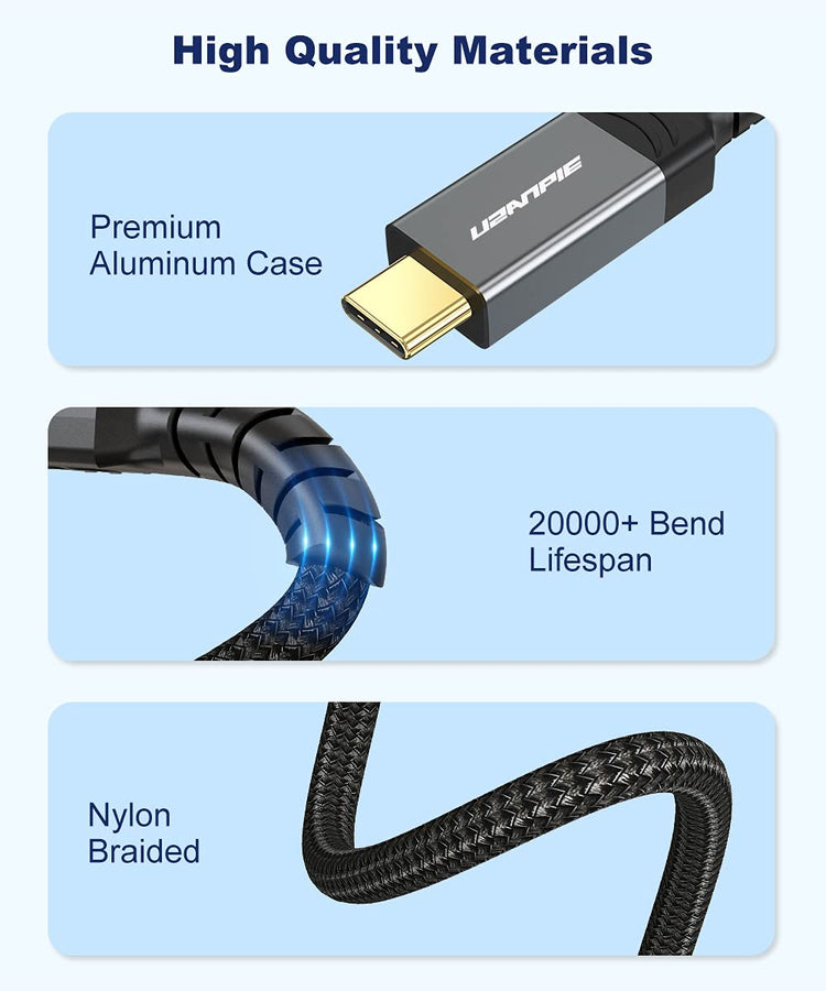 Uzanpie USB4 kábel 40Gbps, Thunderbolt 4/3 kompatibilis, 100W töltés, 8K/4K támogatás - Image 4