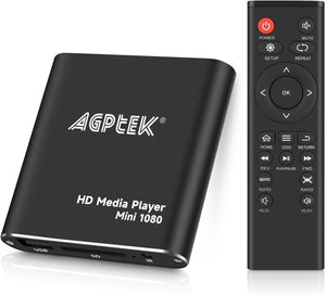 AGPTEK Mini Full HD Médialejátszó Távirányítóval - 1080P Felbontás, Többféle Audioformátum Támogatás - Image 1