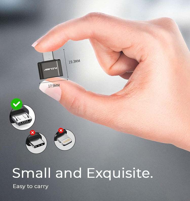 Abrity OTG Micro USB - USB átalakító adapter, fekete - Image 4