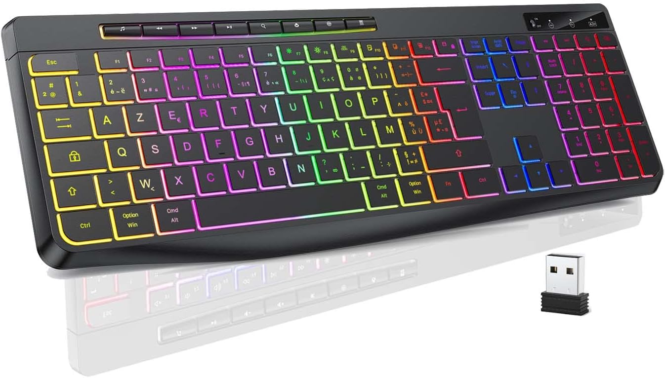 TECURS Vezeték Nélküli Gamer Billentyűzet - Csendes, RGB, Vízálló, Xbox Kompatibilis - Image 1