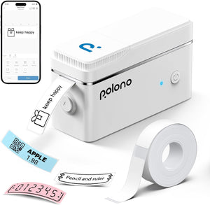 POLONO P31s Bluetooth Címkenyomtató - Hordozható Öntapadós Címkéző iOS/Android, Fehér - Image 1