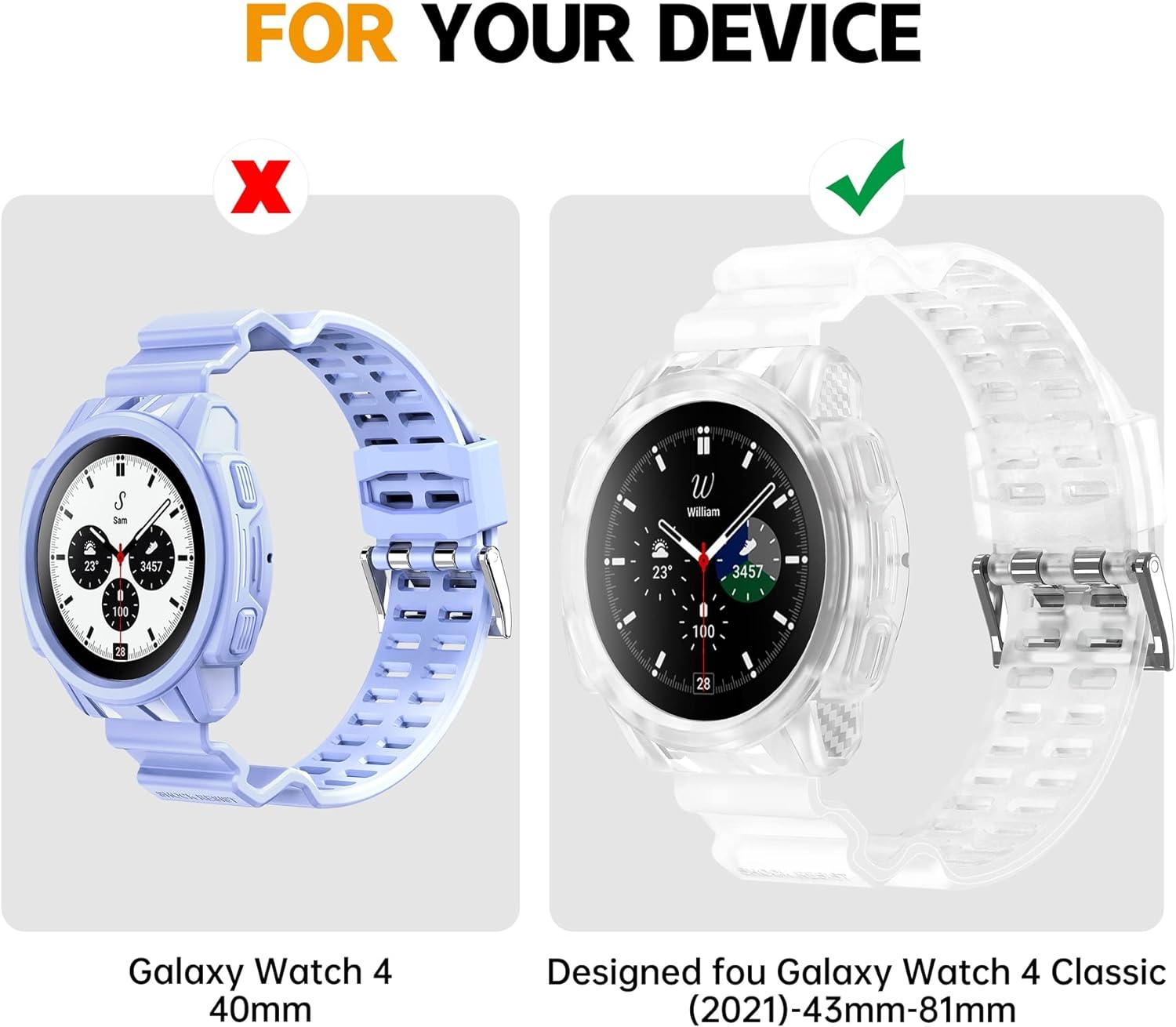 Samsung Galaxy Watch 4 Classic 42mm Szilikon Csere Szíj + Védőtok (Fehér) - Outlet24