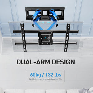 PERLESMITH TV fali tartó 37-85" képernyőkhöz, dönthető, forgatható, 60kg-ig - Image 4