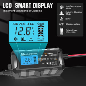 ECO-WORTHY 5A 12V Autó Akkumulátor Töltő és Karbantartó - Lítium Aktiválással, Többféle Járműhöz - Image 5