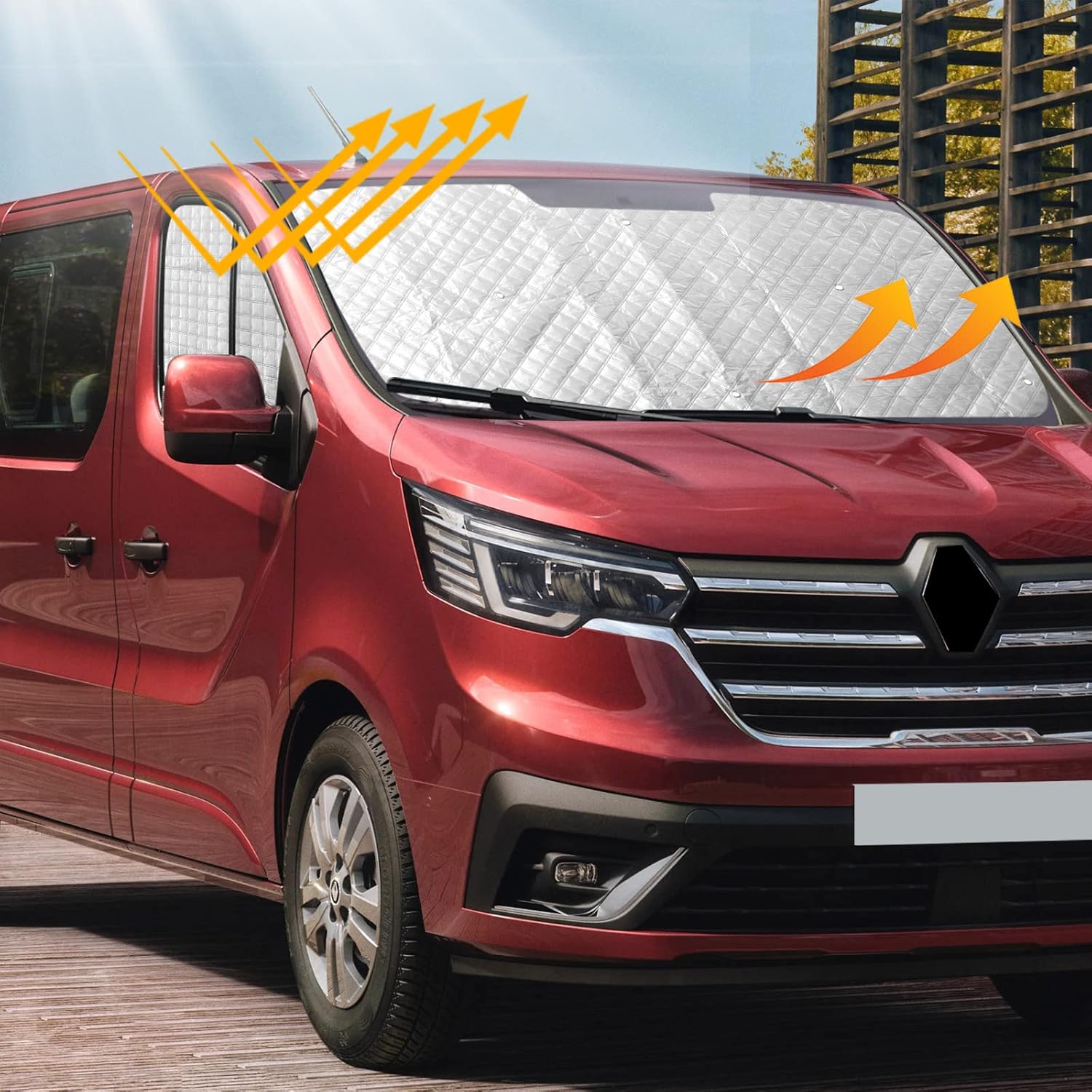 Renault Trafic hőszigetelő napellenző szett - 3 db-os, összehajtható, alumínium - Image 3