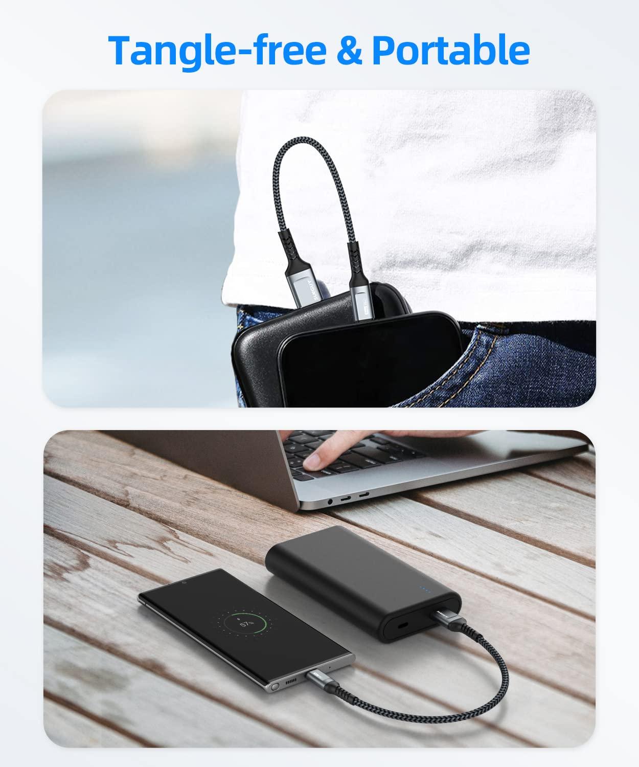 SUNGUY USB 3.0 - USB C Gyorstöltő Kábel, 0.3m, 5Gbps, Kompatibilis Több Eszközzel - Open Box - Outlet24