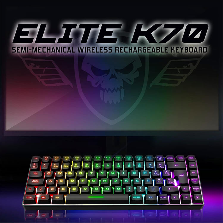 Spirit of Gamer vezeték nélküli Bluetooth TKL gamer billentyűzet, spanyol QWERTY, 65% kompakt - Image 7