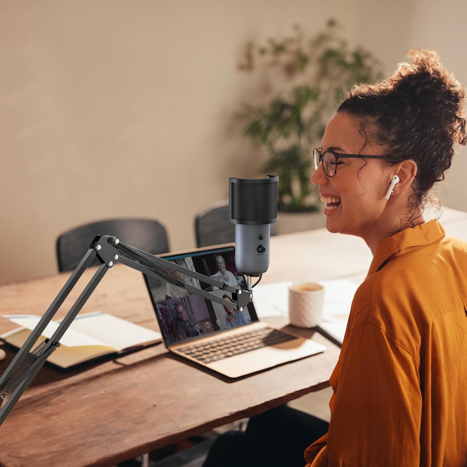 Blue Yeti mikrofonállvány: állítható TONOR boom kar nagy popszűrővel, univerzális adapterrel - Image 6