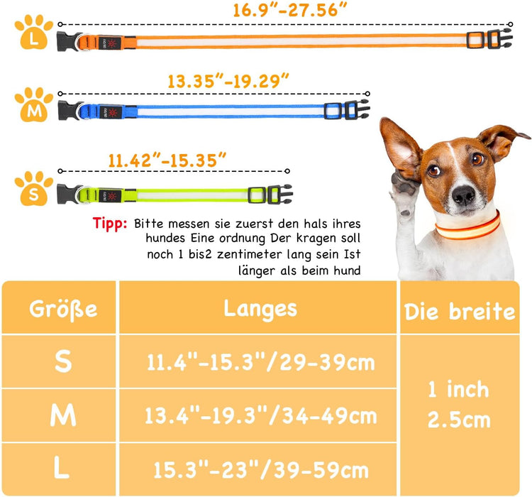 iTayga USB-s Világító Kutyanyakörv - Narancssárga, S méret, Vízálló, 3 Fénymód - Image 4