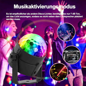 SEBRUANC LED Diszkógömb szett - Zenére mozgó, RGB fényjáték, távirányítóval (2 db) - Image 2