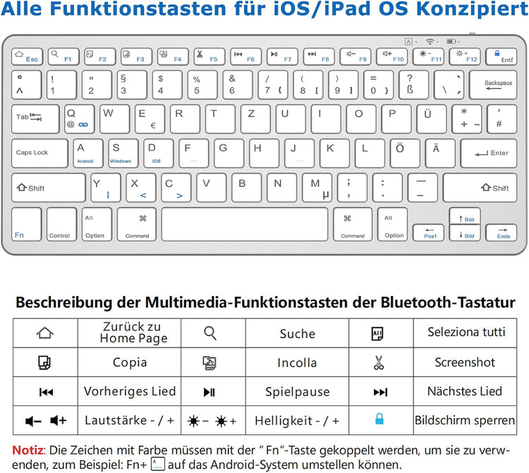 WIRELESS ultravékony, újratölthető Bluetooth billentyűzet iPad, iPhone és más eszközökhöz - Image 3