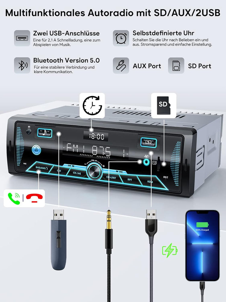 Pioneer Bluetooth autórádió 7 színű LCD kijelzővel, 4x65W, FM/AM/USB/AUX - Image 6