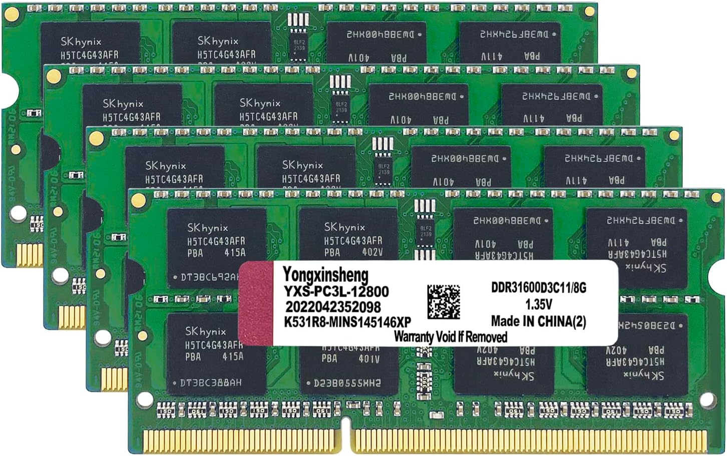 32GB DDR3L Laptop RAM Kit (4x8GB) 1600MHz SODIMM Memória Bővítés - Image 1