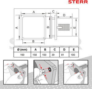 STERR Nero 100 mm-es halk fürdőszobai ventilátor - Erős légkivezető - Image 6