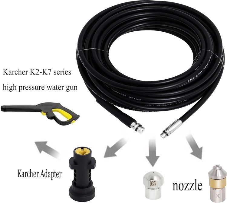 Kärcher K2-K7 kompatibilis 15m csőtisztító tömlő, 180 bar, 60°C - Image 2