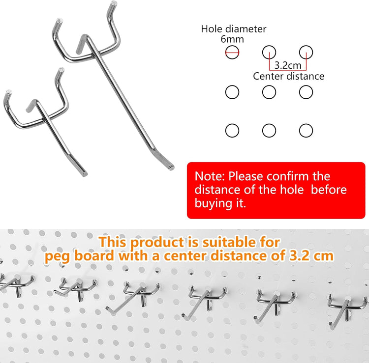 Pegboard Akasztó Szett - 100 db Lyukacsos Falra, 5 és 10 cm-es Méretben - Image 2