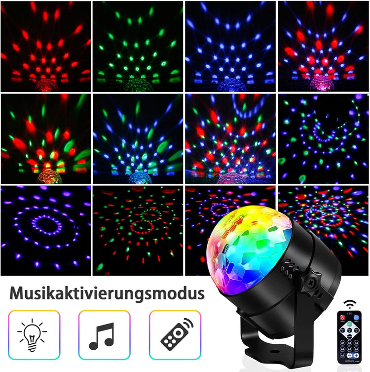 SEBRUANC LED Diszkógömb szett - Zenére mozgó, RGB fényjáték, távirányítóval (2 db) - Image 7