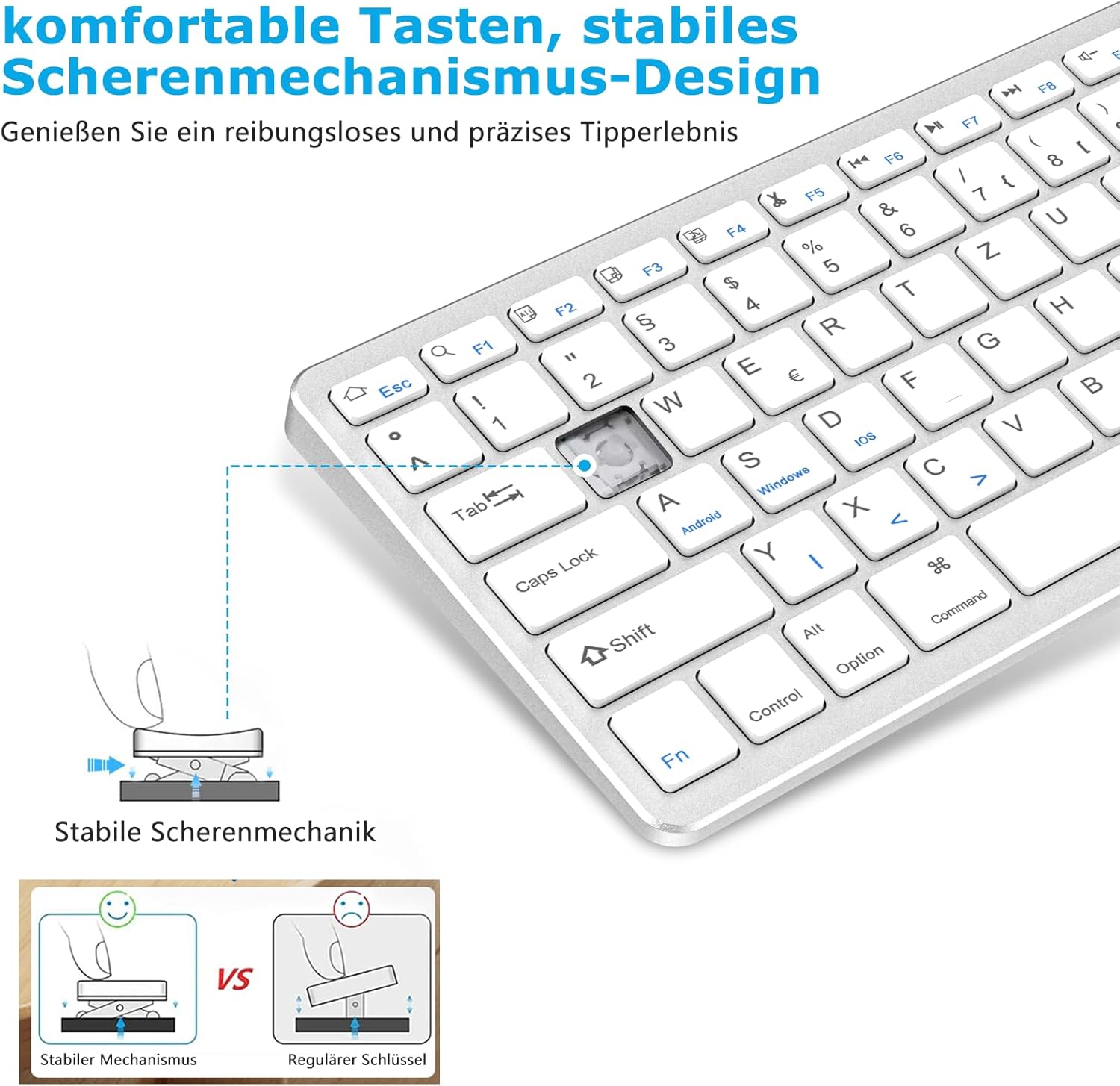 WIRELESS ultravékony, újratölthető Bluetooth billentyűzet iPad, iPhone és más eszközökhöz - Image 4