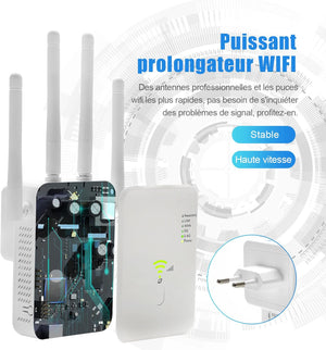 AC1200 Dual Band WiFi Jelerősítő 4 Antennával és Ethernet Porttal - Image 4