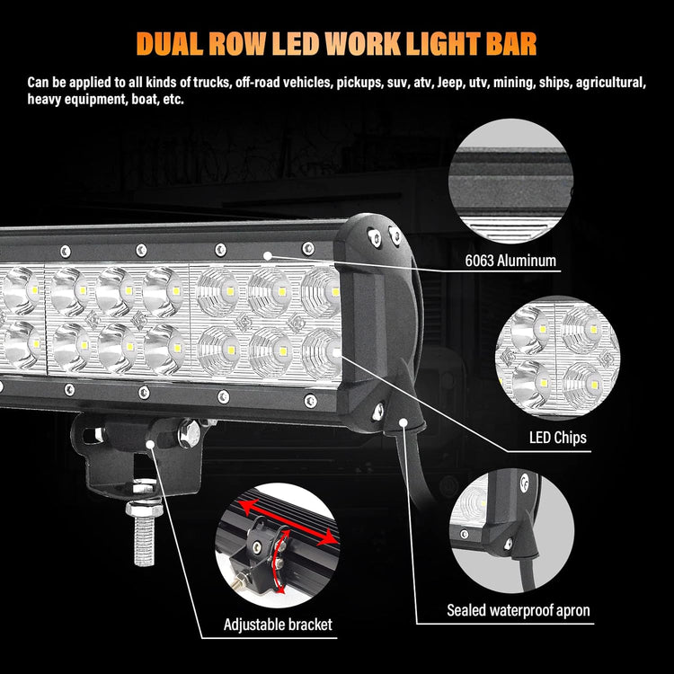 SKYWORLD 38cm-es LED MUNKALÁMPA  90W, vízálló, terepjáró, traktor, munkagép, 12/24V - Image 3