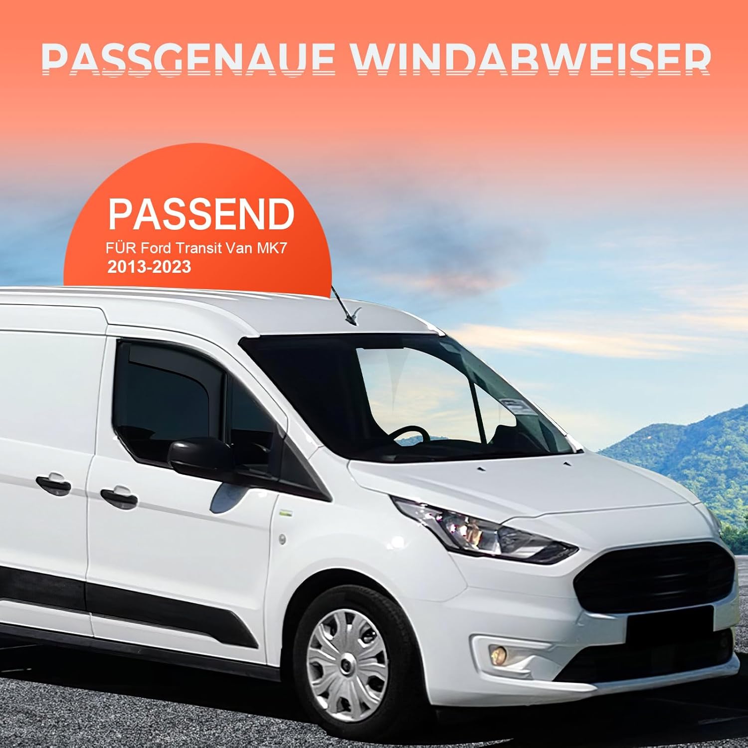 Ford Transit szélterelő, 2 db-os fekete ablakszegély készlet 2014-2023 modellekhez - Image 2