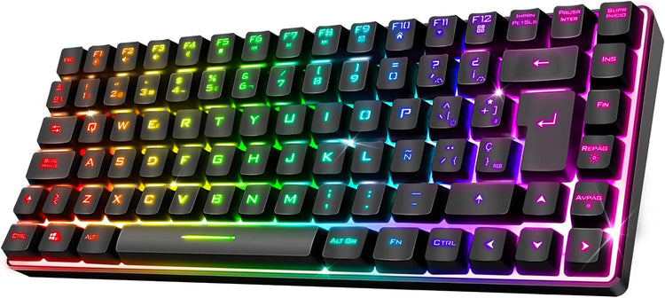 Spirit of Gamer vezeték nélküli Bluetooth TKL gamer billentyűzet, spanyol QWERTY, 65% kompakt - Image 1