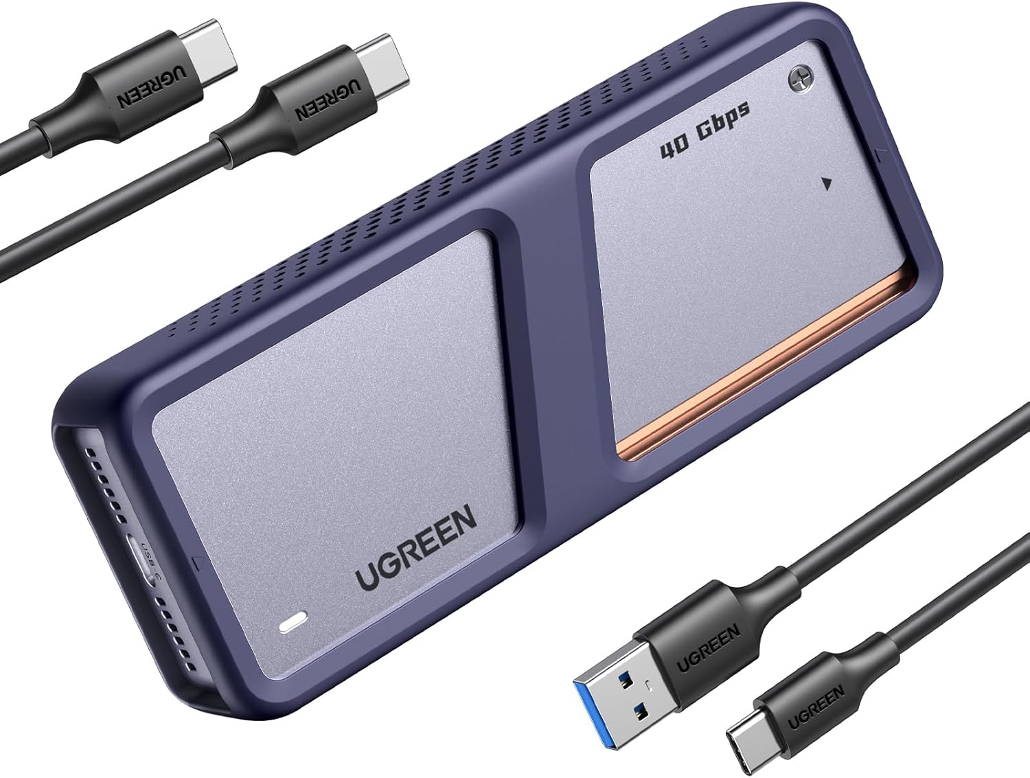 UGREEN 40 Gbps USB4 M.2 NVMe külső SSD ház, kék, laptophoz és tablethez - Image 1