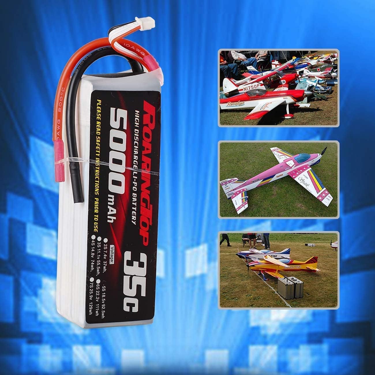 RoaringTop 5000mAh 18,5V RC LiPo akkumulátor modellrepülőkhöz, 2 db csomag - Image 6