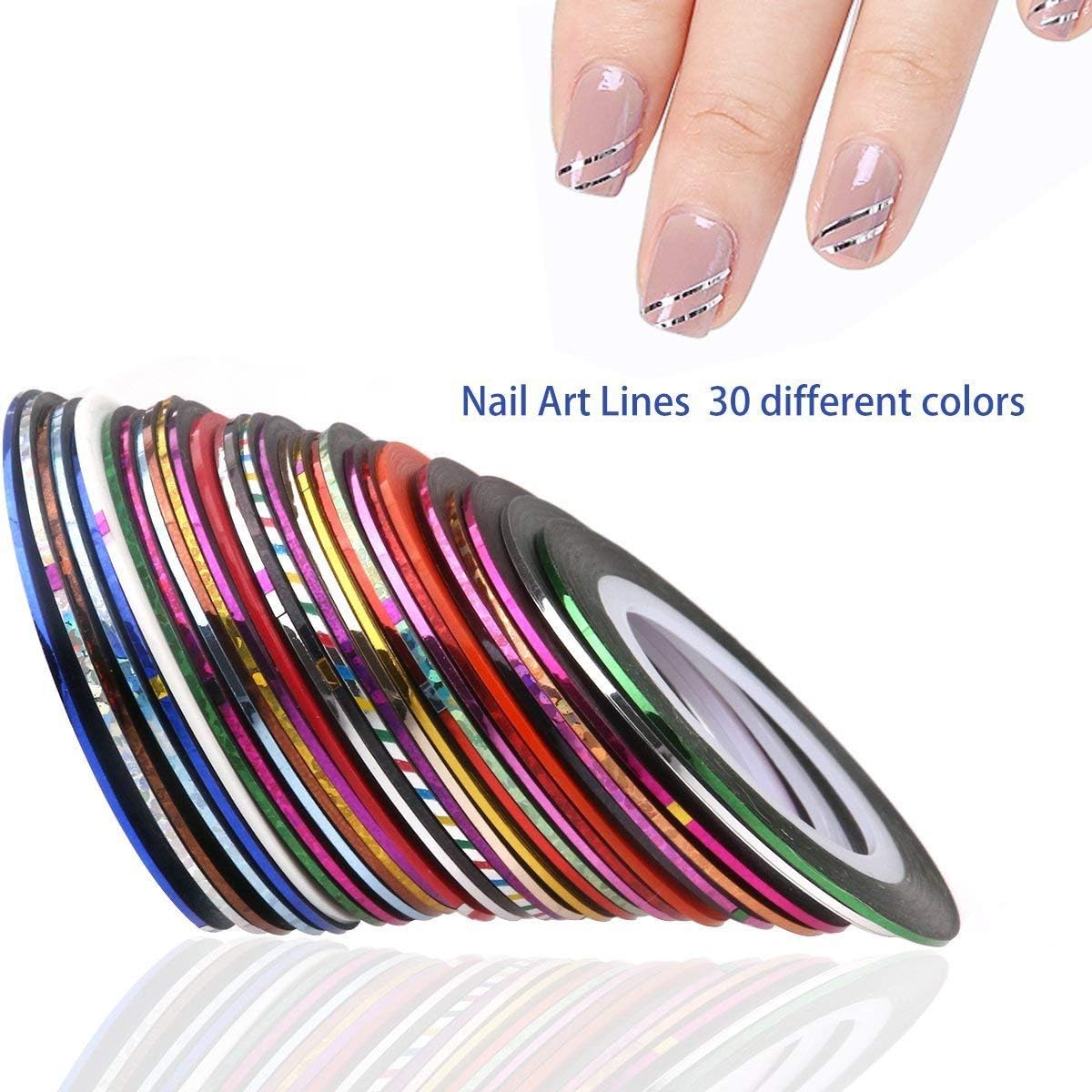 Színes körömdíszítő csíkok - HomeMall nail art szalagok - Image 3