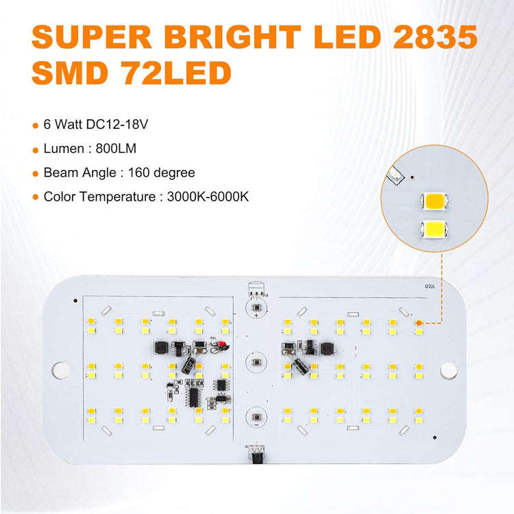 2db LED Mennyezeti Lámpa Lakóautóba, 12V, Távirányítós, 4 Üzemmód, 700LM,  - Image 3