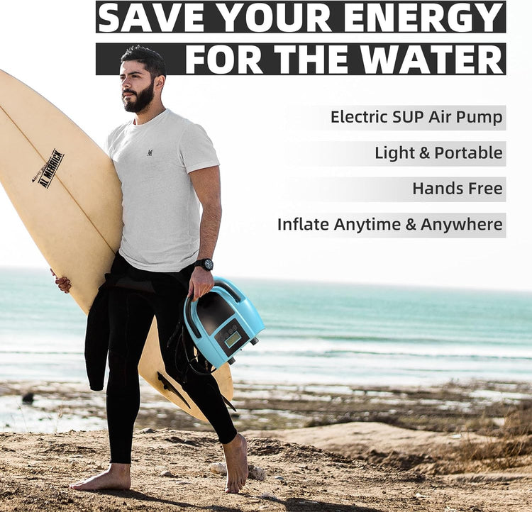 Elektromos SUP pumpa 20PSI - LCD kijelzős, kétfokozatú, hordozható felfújó paddleboardhoz, csónakhoz - Image 8