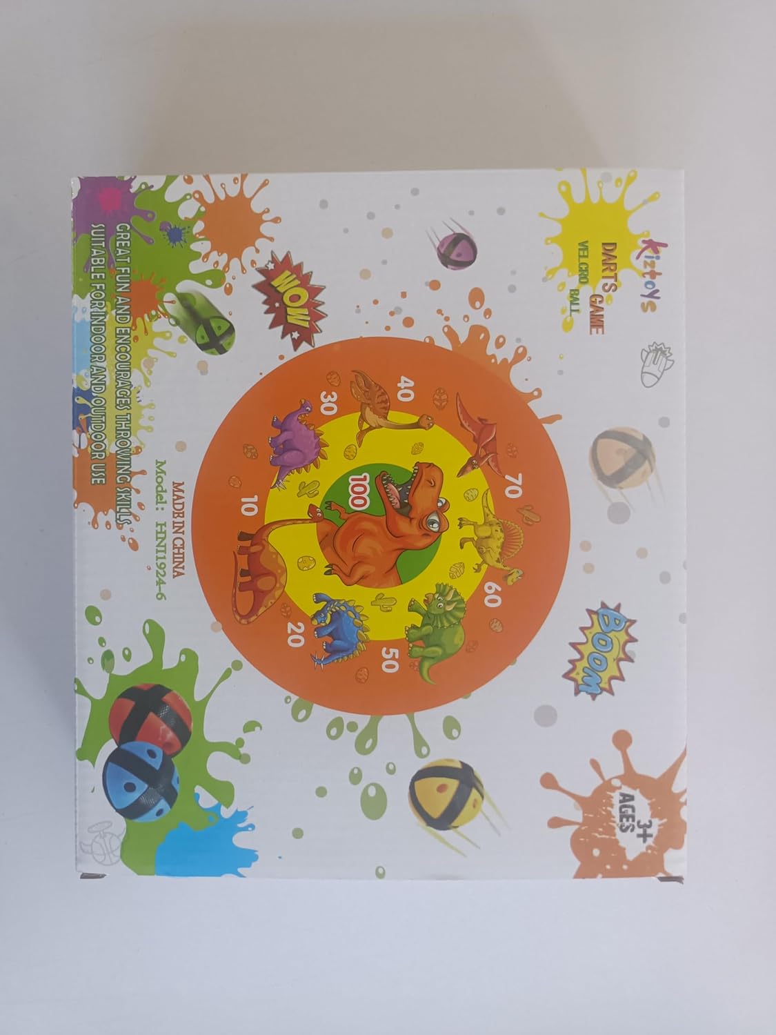 Montessori dinoszauruszos darts tábla gyerekeknek - 66 cm, 12 labdával, kétoldalas, kül- és beltéri játék - Image 8